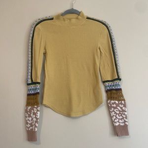 Free People crochet sleeve top